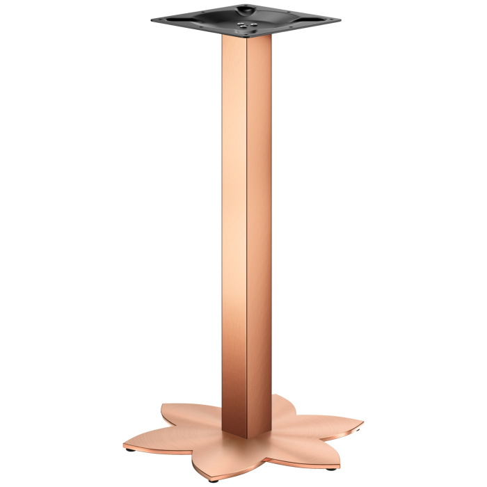 LOTUS | Bistro Tischgestell | Kupfer | Höhe: 105 cm | Säule: 8 x 8 cm | Fuß: Ø 50 cm