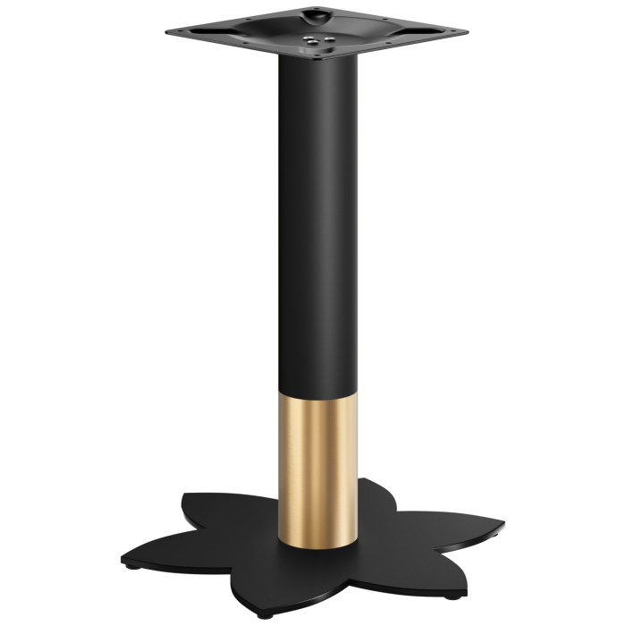 LOTUS | Bistrobordstel | Guld/Sort | Højde: 72 cm | Søjle: Ø 7,6 cm | Fod: Ø 50 cm