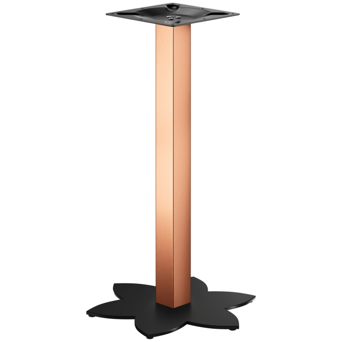 LOTUS | Bistro Stehtischgestell | Kupfer/Schwarz | Höhe: 105 cm | Säule: 8 x 8 cm | Fuß: Ø 50 cm