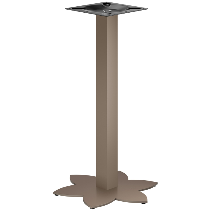 LOTUS | Bistro tafelpoot | Taupe | Hoogte: 105 cm | Pilar: 8 x 8 cm | Onderstel: Ø 50 cm
