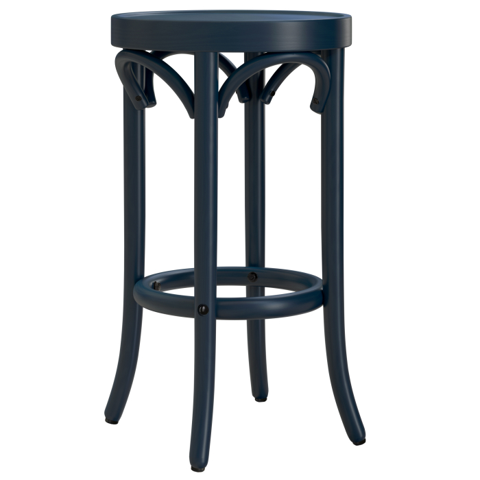 LOUIS | Bugholz Barhocker | Holz | Dunkel Blau