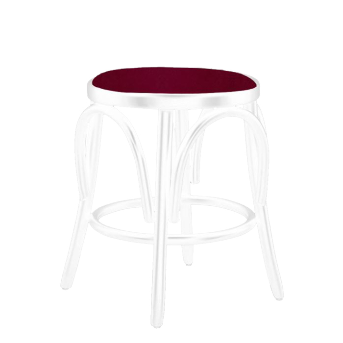 LOUIS | Pall i böjträ | Vit | Läder bordeaux LOUIS | Pall i böjträ | Vit | Läder bordeaux