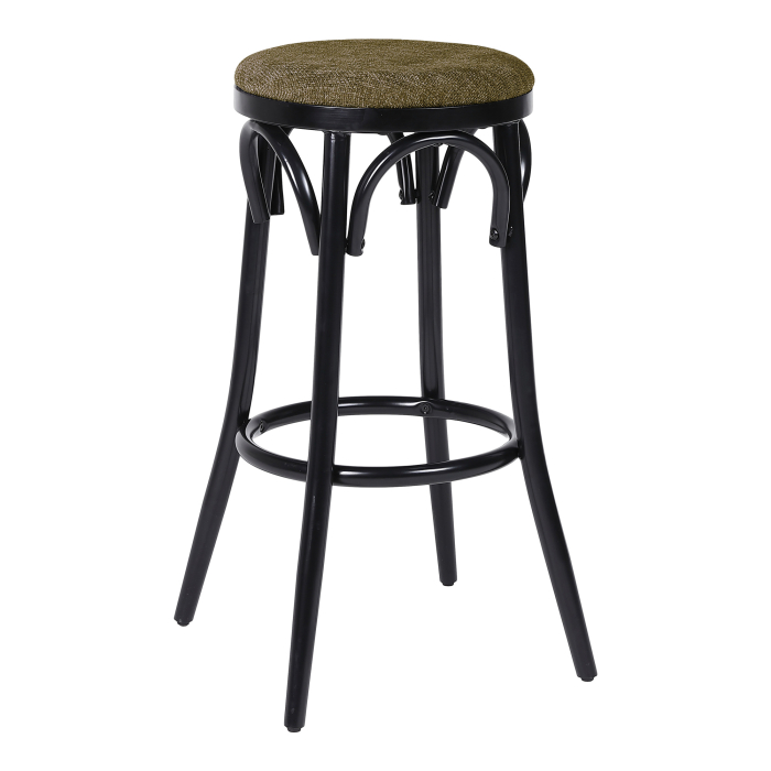 Louise | Tabouret de bar en bois Bugholz | Bois | Brun | Tissu/Textile