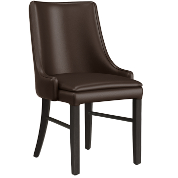 LOLA | Chaise de restaurant en cuir | Marron foncé | Cuir