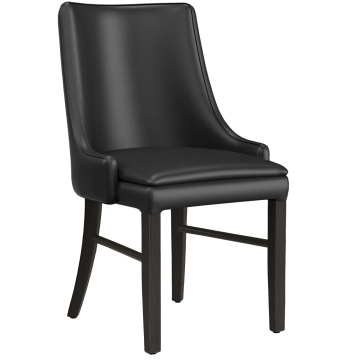 LOLA | Leather Restaurant Chair | Black | Leather