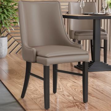 LOLA | Leather Restaurant Chair | Taupe | Leather