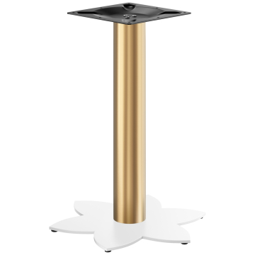 LOTUS | Bistrobordramme | Gull/hvit | Høyde: 72 cm | Søyle: Ø 7,6 cm | Fot: Ø 50 cm
