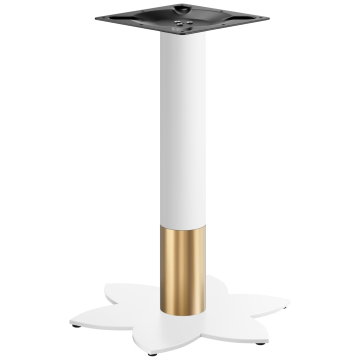 LOTUS | Bistrobordramme | Gull/hvit | Høyde: 72 cm | Søyle: Ø 7,6 cm | Fot: Ø 50 cm