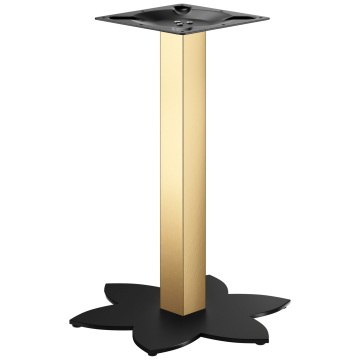 LOTUS | Structure de table bistro | Or/Noir | Hauteur : 72 cm | Colonne : 8 x 8 cm | Base : Ø 50 cm