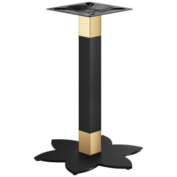 LOTUS | Piètement de table bistro | Or/Noir | Hauteur : 72 cm | Colonne : 6 x 6 cm | Base : Ø 50 cm