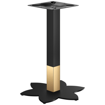 LOTUS | Bistro Tischgestell | Gold/Schwarz | Höhe: 72 cm | Säule: 6 x 6 cm | Fuß: Ø 50 cm