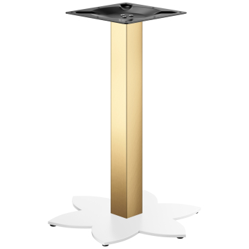 LOTUS | Bistro Tischgestell | Gold/Weiß | Höhe: 72 cm | Säule: 8 x 8 cm | Fuß: Ø 50 cm