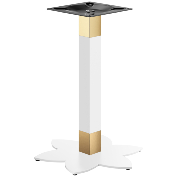 LOTUS | Bistro Tischgestell | Gold/Weiß | Höhe: 72 cm | Säule: 6 x 6 cm | Fuß: Ø 50 cm