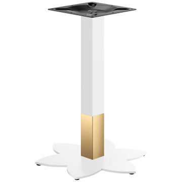 LOTUS | Bistro Tischgestell | Gold/Weiß | Höhe: 72 cm | Säule: 8 x 8 cm | Fuß: Ø 50 cm