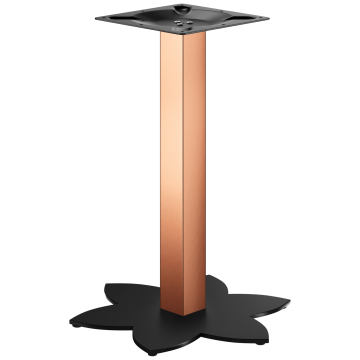 LOTUS | Piètement de table bistro | Cuivre/Noir | Hauteur : 72 cm | Colonne : 6 x 6 cm | Base : Ø 50
