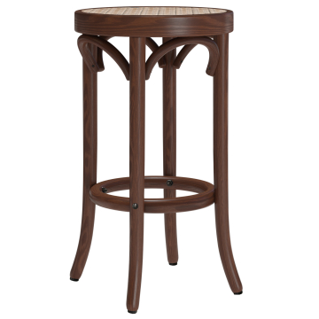 LOUIS | Bugholz Barhocker | Rattan Geflecht | Walnuß