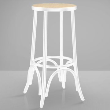LOUIS | Tabouret de bar en bois courbé | Blanc | Bois cintré | Siège social