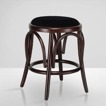 LOUIS | Barstol i böjträ | Wenge | Läder svart