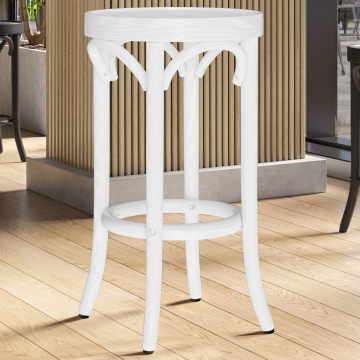LOUIS | Bugholz Barhocker | Holz | Weiß