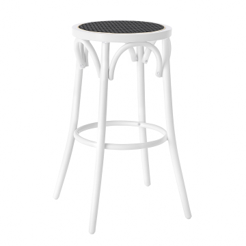 Louise | Bugholz Barstol | Tre | Svart | Rattan