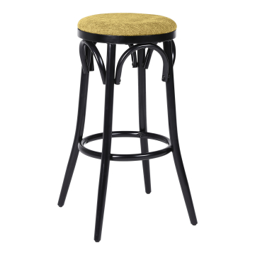 Louise | Tabouret de bar Bugholz | Bois | Chêne miel | Tissu/Textile