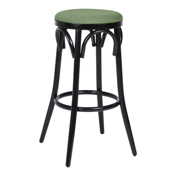 Louise | Tabouret de bar en bois cintré | Bois | Vert | Velours