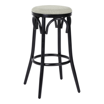 Louise | Tabouret de bar en bois contreplaqué | Bois | Beige | Tissu en peluche