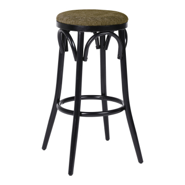 Louise | Taburete de bar Bugholz | Madera | Marrón | Tela/Textil