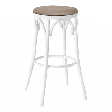 Louise | Sgabello alto in Bugholz | Legno | Taupe | Velluto