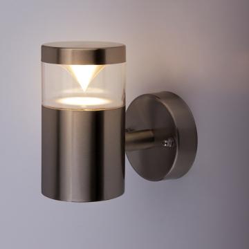 LOVIS LED Outdoor Sensor Wall Light Motion Detector Silver 7W Modern 14cm IP44 A++ Round 3000K 700lm 5000h