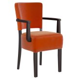 LUCA ARM | Bistro Samt Stuhl | Orange