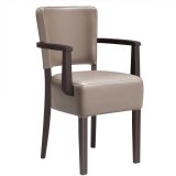 LUCA ARM | Bistrostoel | Taupe | Leder