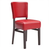 LUCA SMALL | Chaise de bistrot | Rouge | Cuir