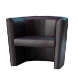 LUIS SMALL | Club Armchair | Black | Leather