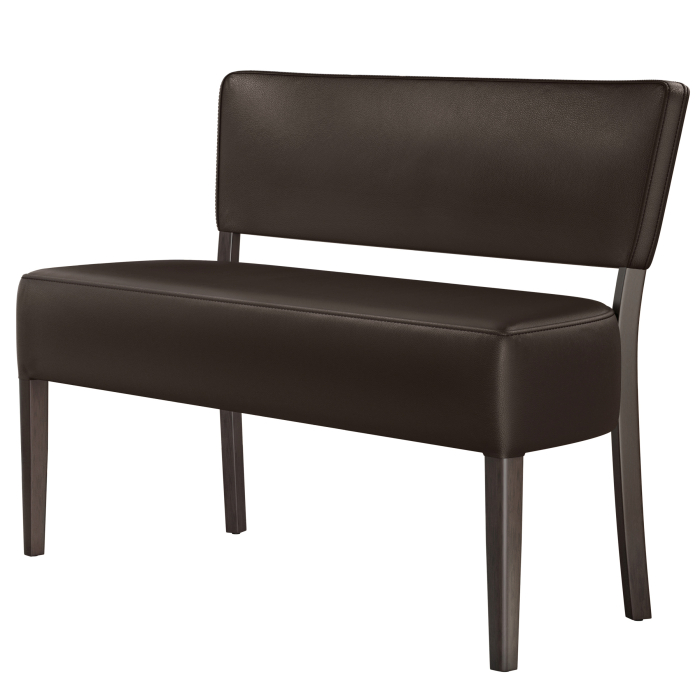 LUCA | Bistro Sitzbank | Dunkelbraun | B:H 120 x 83 cm | Leder