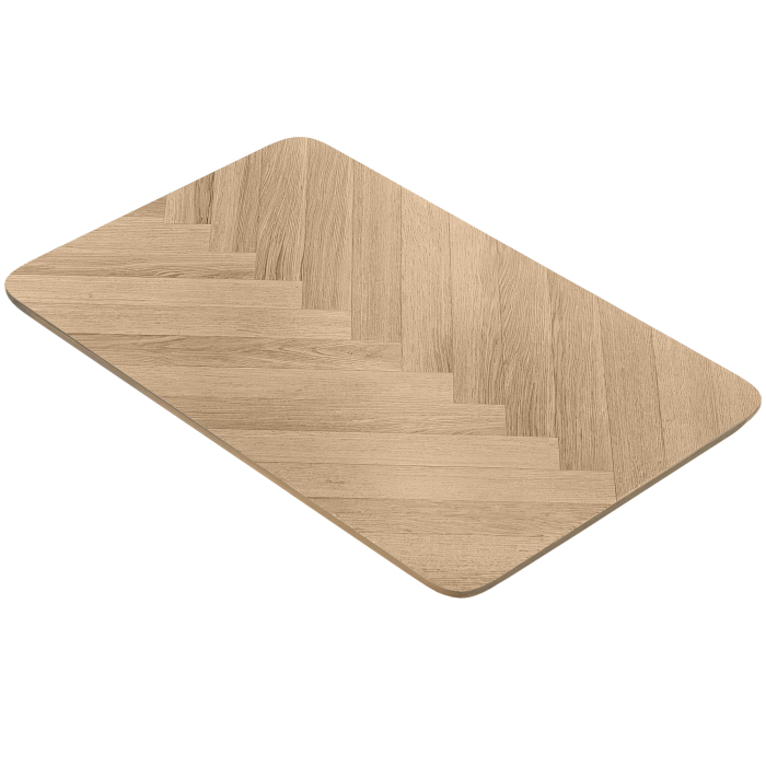 LUGANO FISHBONE | Gastro Bordsskiva | B:T 130 x 80 cm | Ek | Fyrkantig