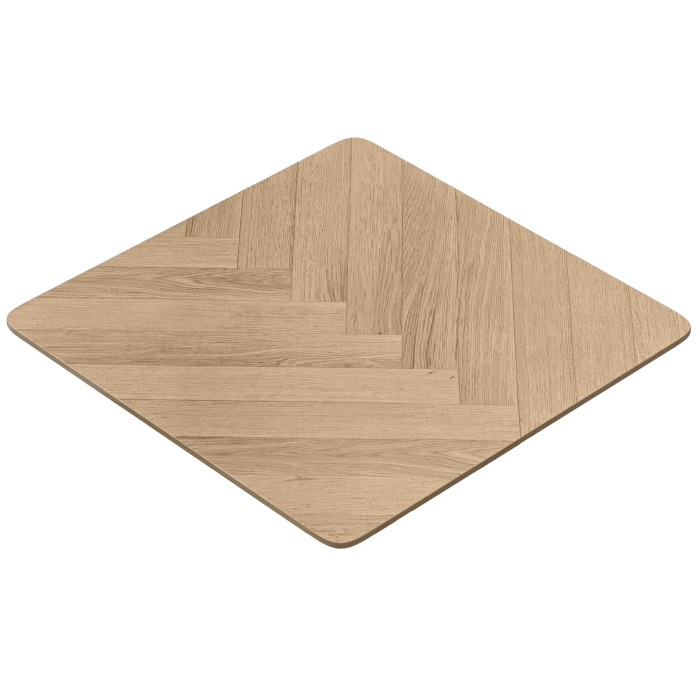 LUGANO FISHBONE | Gastro bordsskiva | B:T 80 x 80 cm | Ek | Fyrkantig
