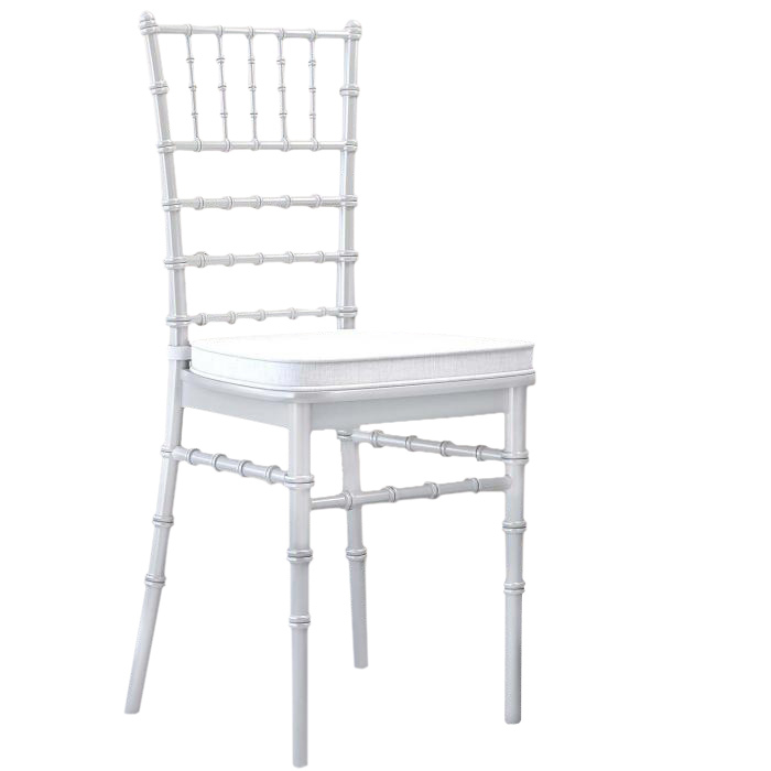 LUCIANA | Sedia matrimonio | Bianco | Plastica | Impilabile | + cuscino di seduta