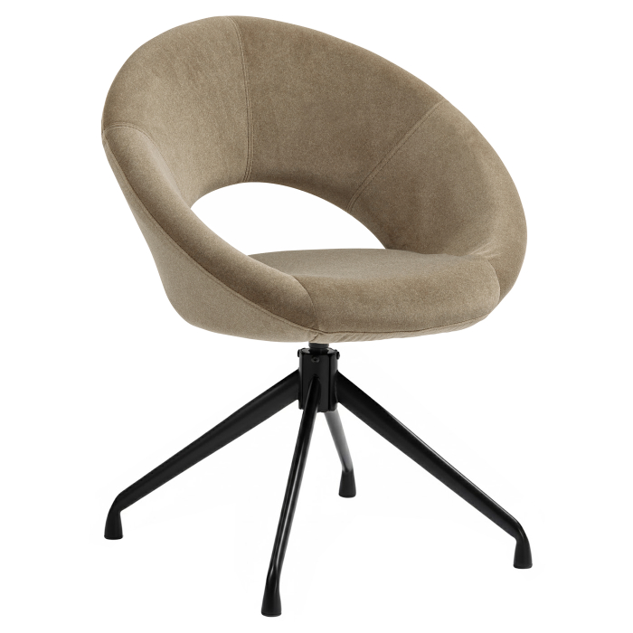 Luna | Hotelli Tuoli | Taupe | Sametti | Kääntöjalka