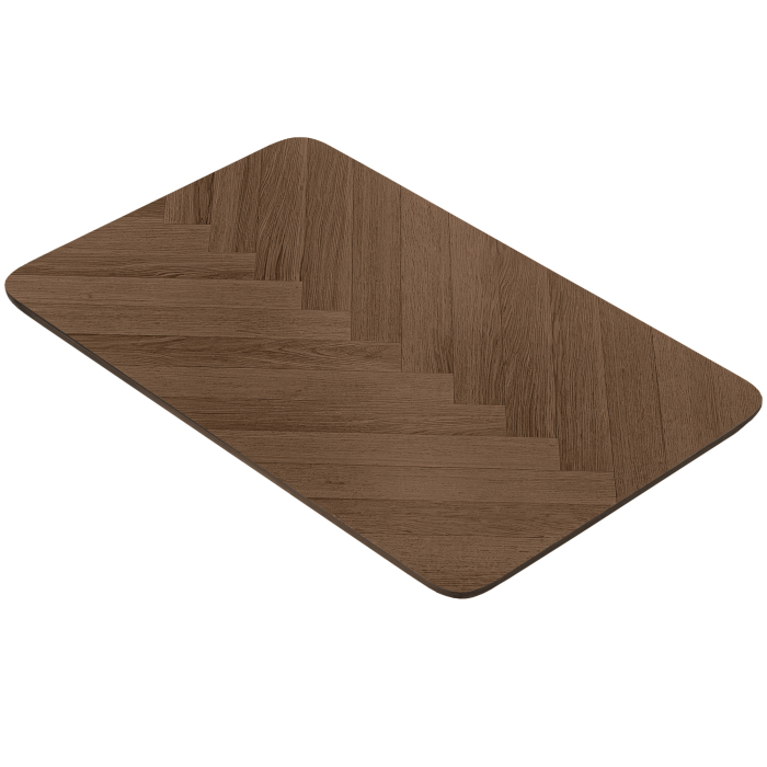 LM Fishbone | Bistrobord | 130 x 80 cm | H 74 cm | Wenge | Ramme: Rustfritt stål