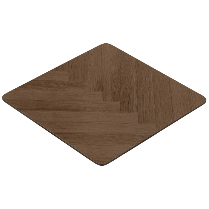 LM Fishbone | Stół Bistro | 80 x 80 cm | Wys. 78 cm | Wenge | Stelaż: Stal nierdzewna