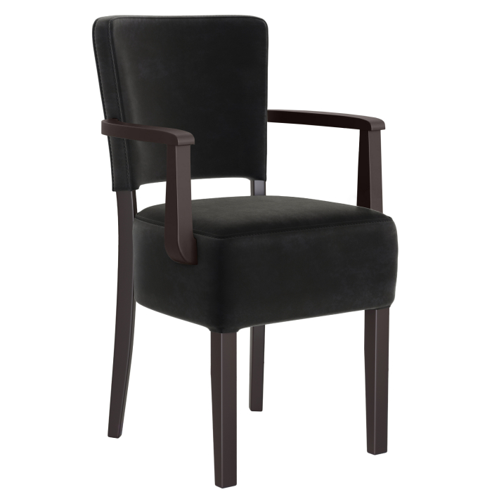 LUCA ARM | Bistro Velvet Chair | Black