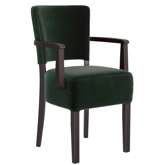 LUCA ARM | Bistro Velvet Chair | Green
