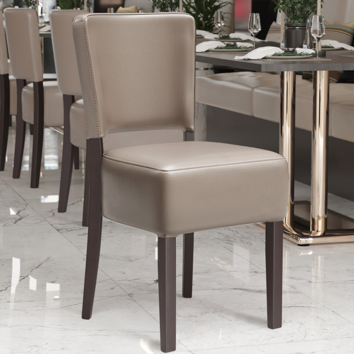 LUCA | bistrostol | taupe | läder