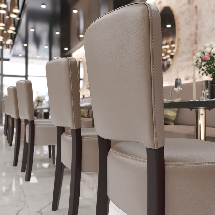 LUCA | bistrostol | taupe | läder
