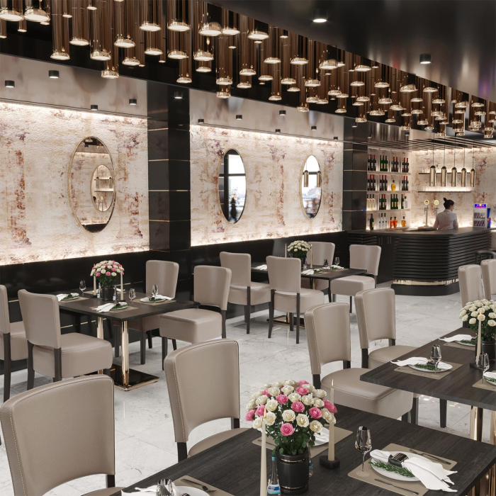 LUCA | bistrostol | taupe | läder