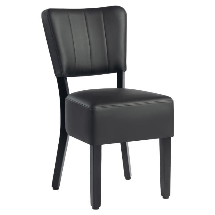 LUCA | Chaise bistrot | Noir | Rayé | Cuir