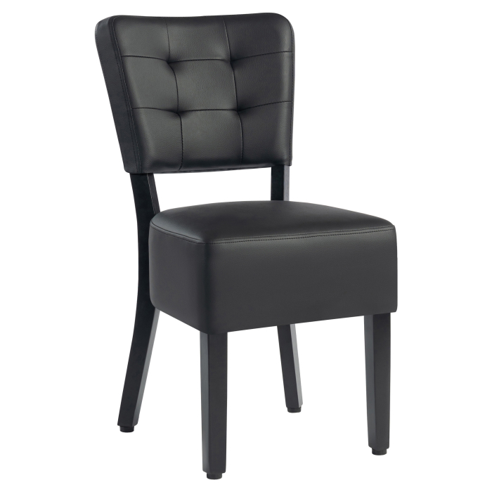 LUCA | Silla bistró | Negro | Botón | Cuero