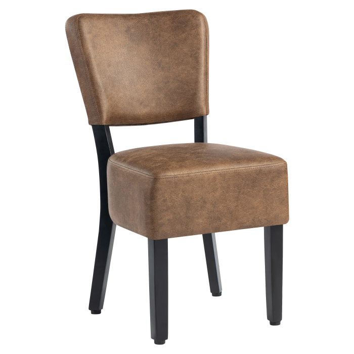 LUCA | Silla de bistró | Cuero | Marrón