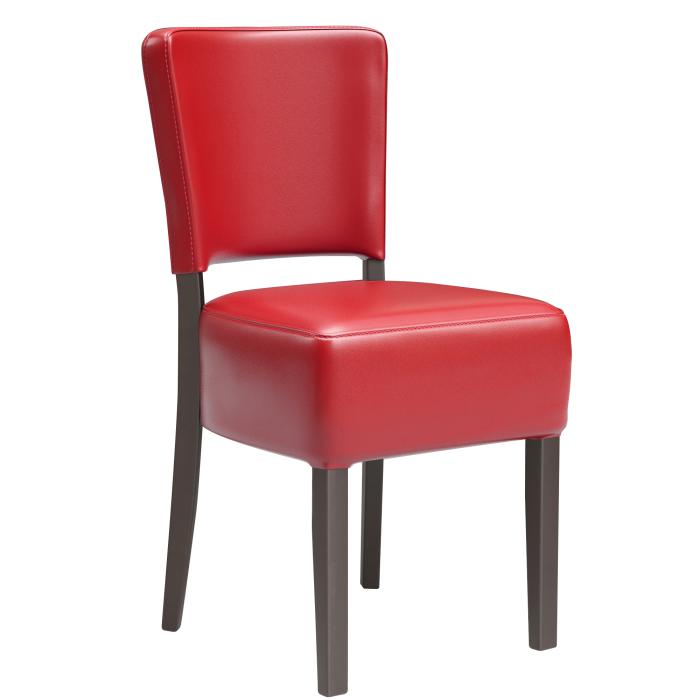 LUCA | Silla de cuero para restaurante | Rojo | Cuero